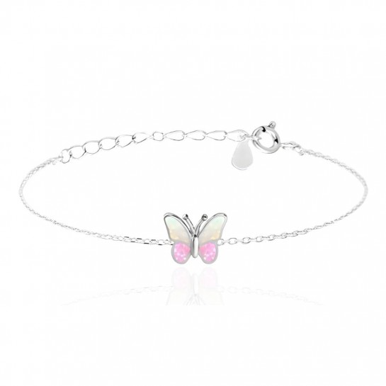 Bransoletka srebrna z motylem