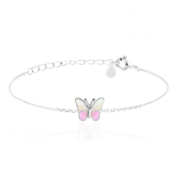 Bransoletka srebrna z motylem