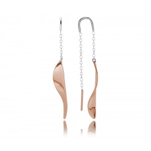 Kolczyki srebrne pozłacane rose gold 