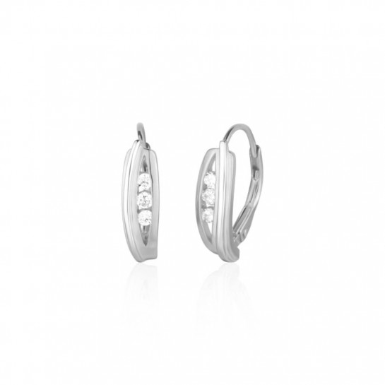 Kolczyki srebrne 925 - eleganckie z trzema cyrkoniami