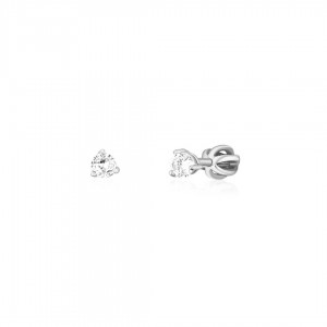 Kolczyki srebrne 925 rodowane - zakręcane sztyfty z cyrkoniami 4 mm