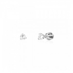 Kolczyki srebrne 925 rodowane - zakręcane sztyfty z cyrkoniami 5 mm