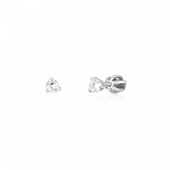 Kolczyki srebrne 925 rodowane - zakręcane sztyfty z cyrkoniami 6 mm