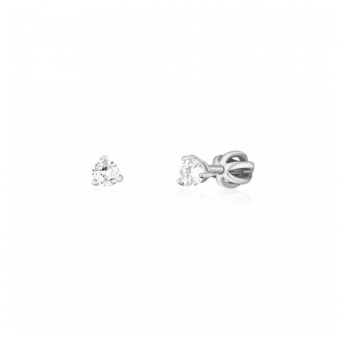 Kolczyki srebrne 925 rodowane - zakręcane sztyfty z cyrkoniami 6 mm