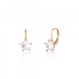 Kolczyki srebrne 925 rose gold - cyrkonie 10 mm