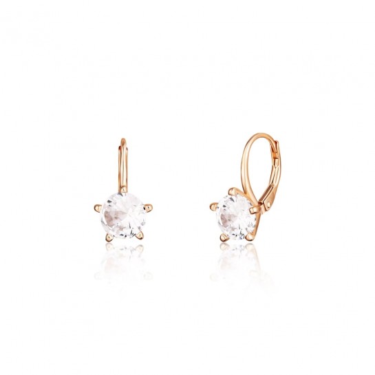 Kolczyki srebrne 925 rose gold - cyrkonie 10 mm