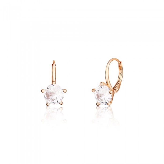 Kolczyki srebrne 925 rose gold - cyrkonie 10 mm