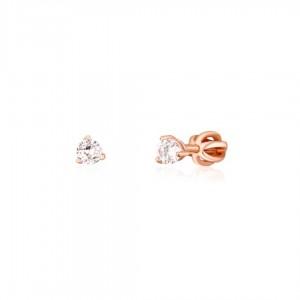 Kolczyki srebrne 925 rose gold - zakręcane sztyfty z cyrkoniami