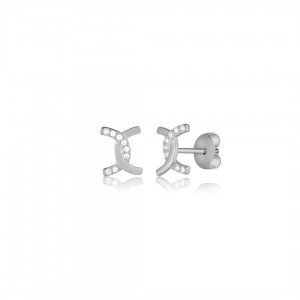 Kolczyki srebrne 925 sztyfty - splecione łuki