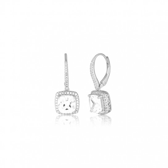 Kolczyki srebrne 925 z wiszącymi kwadratowymi cyrkoniami