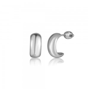 Kolczyki srebrne 925 zakręcane - gładkie przecinki