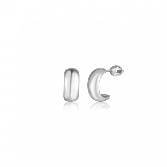 Kolczyki srebrne 925 zakręcane - gładkie zaokrąglone