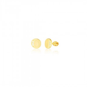 Kolczyki srebrne 925 zakręcane - okrągłe pozłacane z trzema cyrkoniami