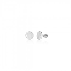 Kolczyki srebrne 925 zakręcane - okrągłe z trzema cyrkoniami