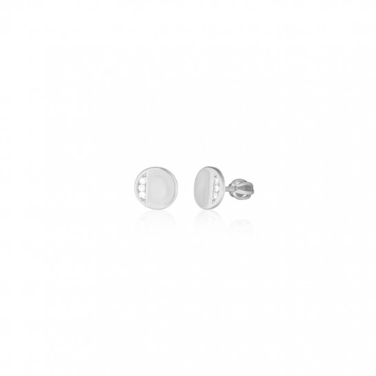 Kolczyki srebrne 925 zakręcane - okrągłe z trzema cyrkoniami