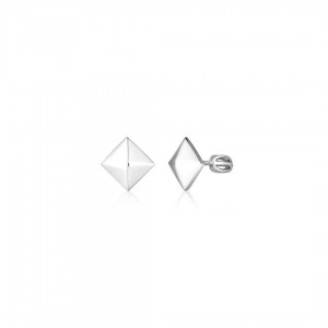 Kolczyki srebrne 925 zakręcane - piramidki, ćwieki