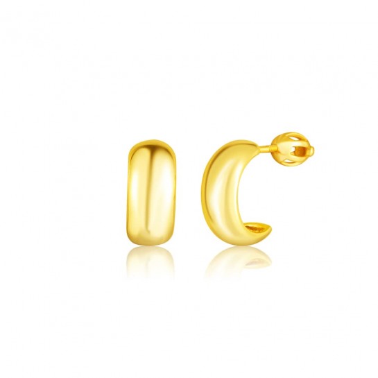 Kolczyki srebrne 925 złocone zakręcane - gładkie przecinki