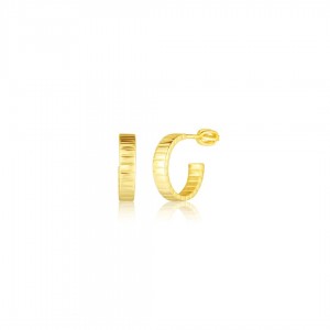 Kolczyki srebrne 925 złocone zakręcane - prostokątne segmenty