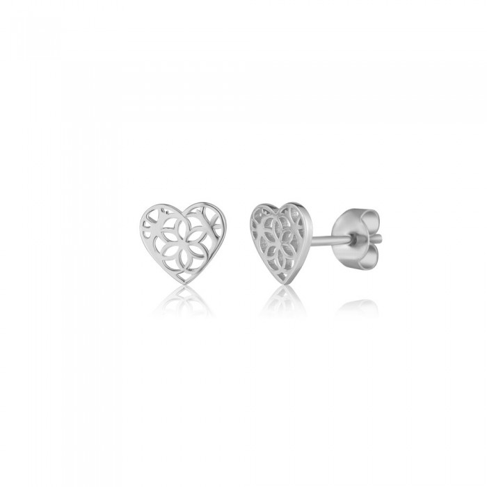 Kolczyki srebrne - ażurowe serduszka
