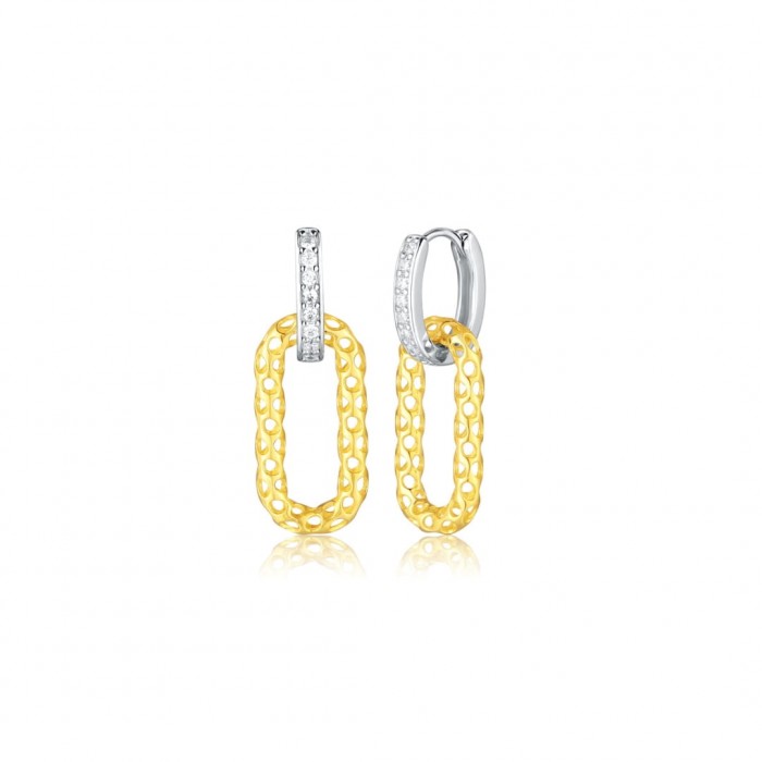 Kolczyki srebrne dwukolorowe - ruchome ogniwa