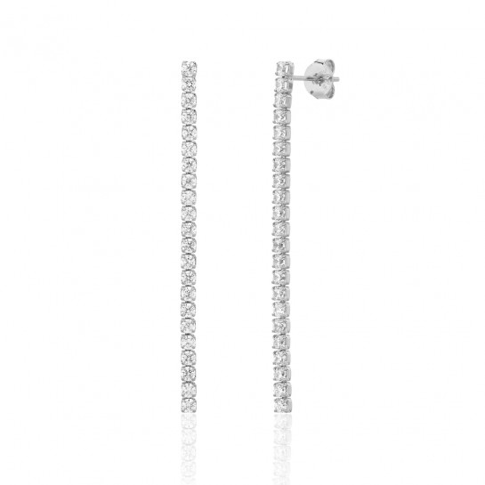 Kolczyki srebrne - linki z cyrkoniami 4 cm