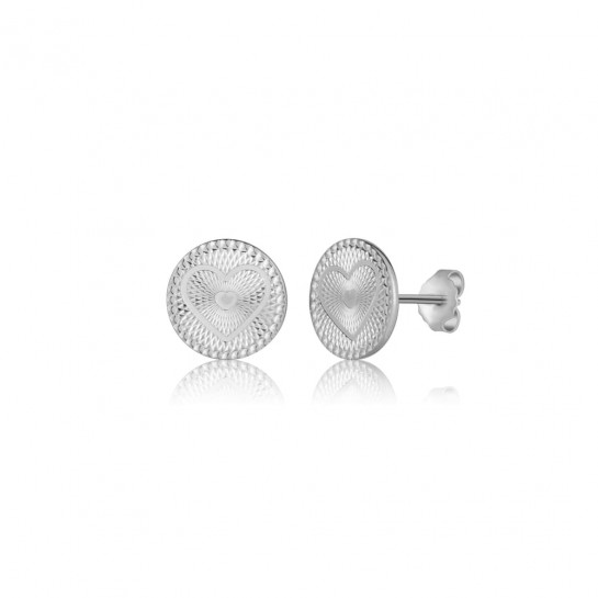 Kolczyki srebrne Mandala - serca