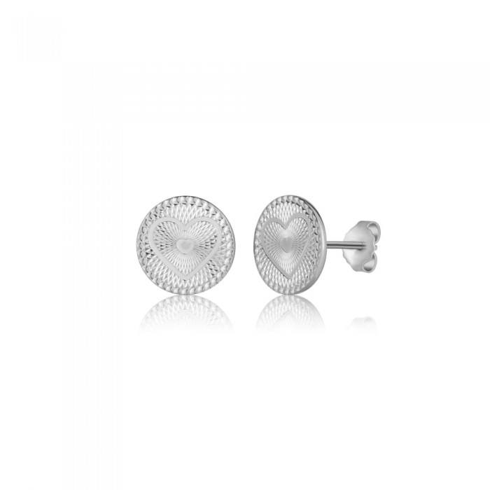 Kolczyki srebrne Mandala - serca