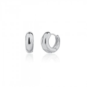 Kolczyki srebrne - nieregularnie wyoblone koła 14 mm