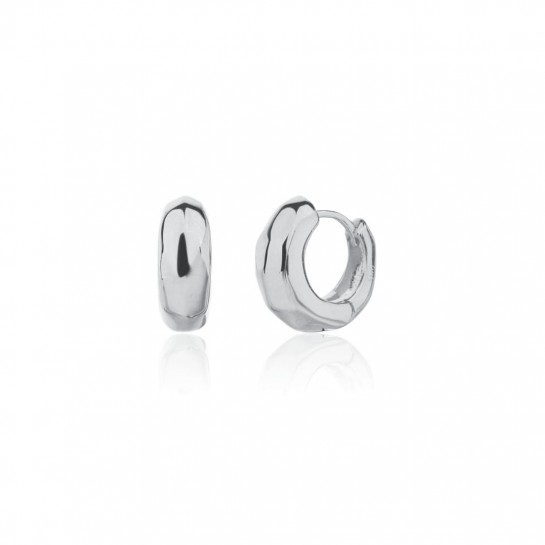 Kolczyki srebrne - nieregularnie wyoblone koła 14 mm