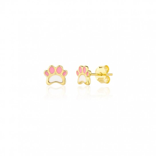 Kolczyki srebrne pozłacane - emaliowane łapki