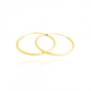 Kolczyki srebrne pozłacane - koła 3,5 cm