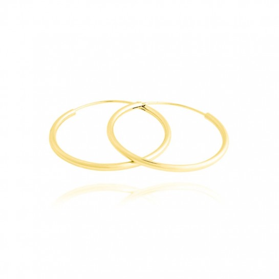 Kolczyki srebrne pozłacane - koła 3,5 cm