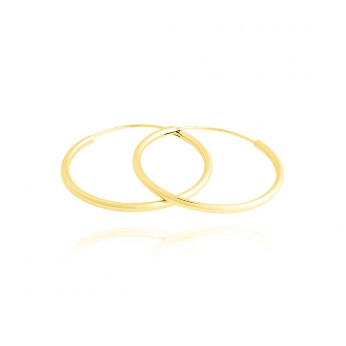 Kolczyki srebrne pozłacane - koła 3,5 cm