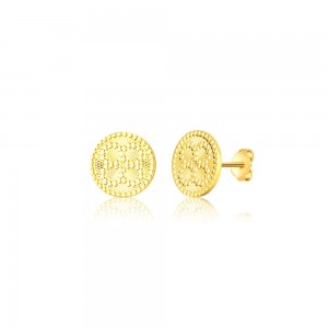 Kolczyki srebrne - pozłacane Mandala