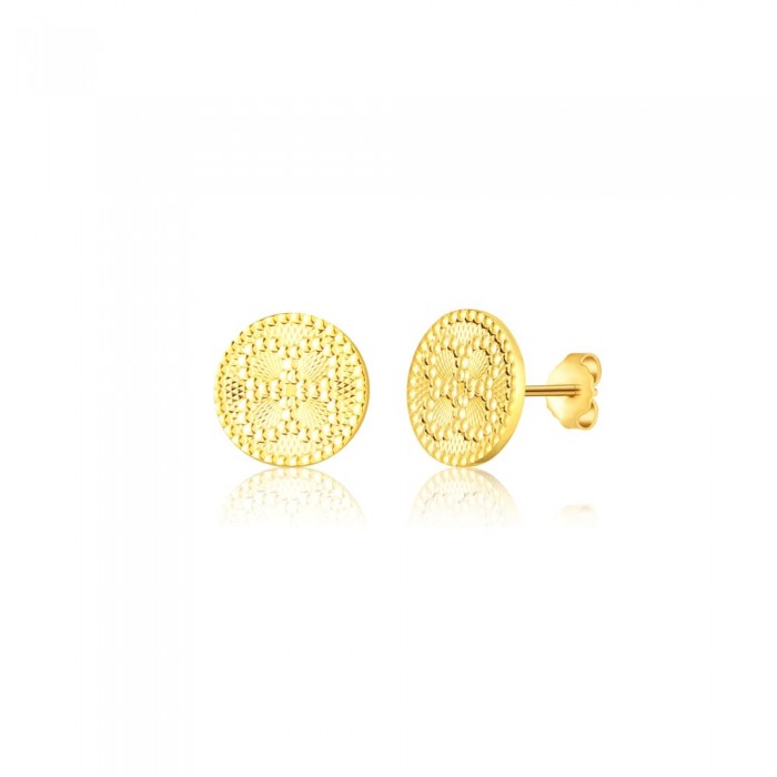 Kolczyki srebrne - pozłacane Mandala