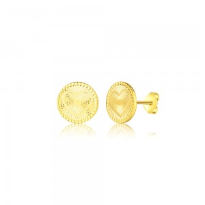 Kolczyki srebrne pozłacane - mandala - serca