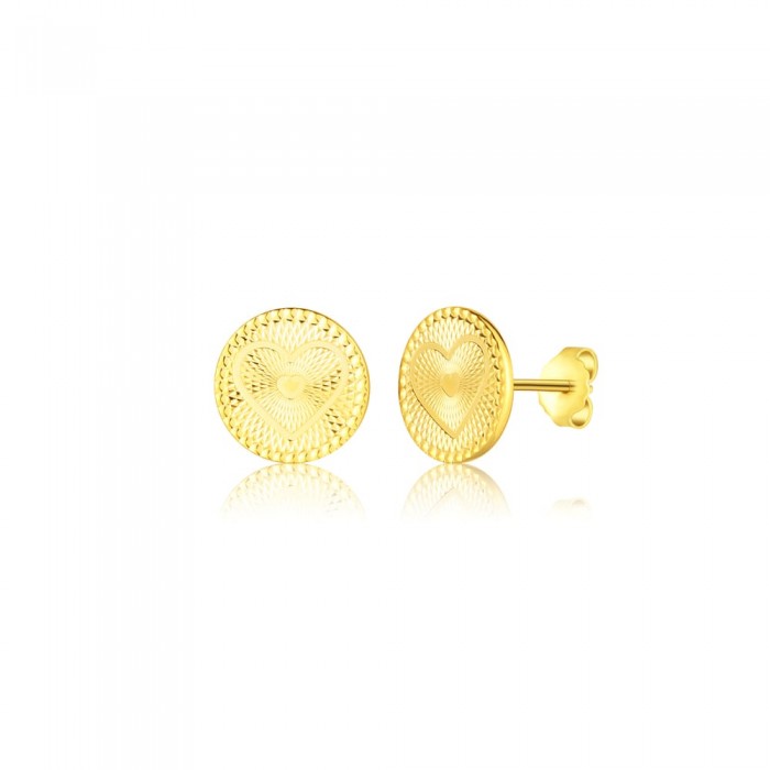 Kolczyki srebrne pozłacane - mandala - serca