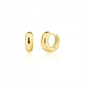 Kolczyki srebrne pozłacane - nieregularnie wyoblone koła 14 mm