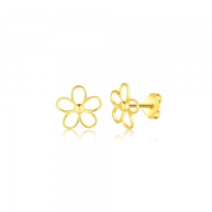 Kolczyki srebrne pozłacane - stokrotki