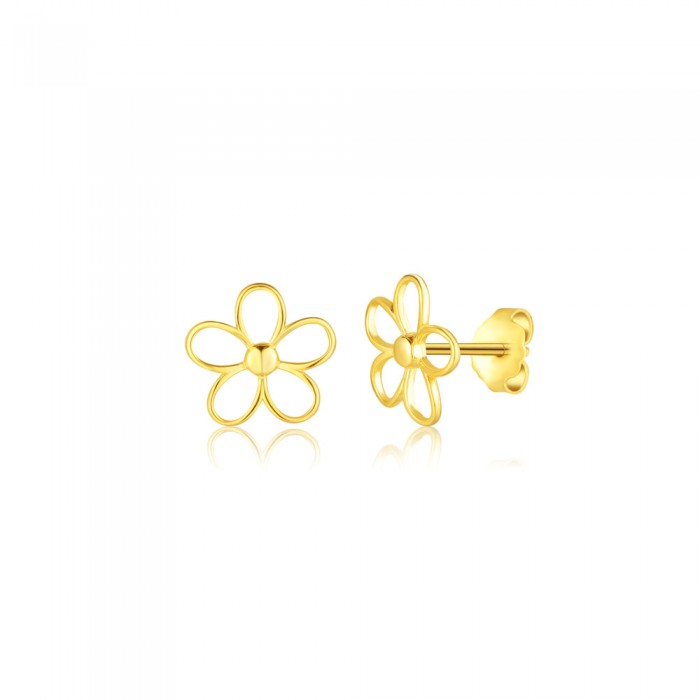 Kolczyki srebrne pozłacane - stokrotki