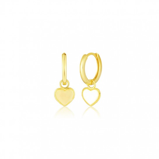 Kolczyki srebrne pozłacane - wiszące serca