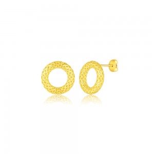 Kolczyki srebrne - pozłacane wkrętki o okrągłym kształcie