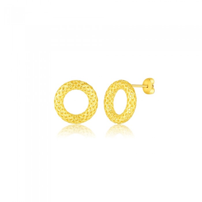 Kolczyki srebrne - pozłacane wkrętki o okrągłym kształcie