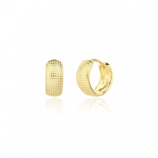 Kolczyki srebrne pozłacane z kulkowaną strukturą