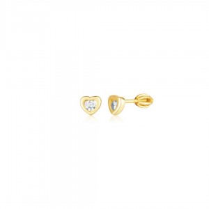 Kolczyki srebrne pozłacane zakręcane - delikatne serduszka