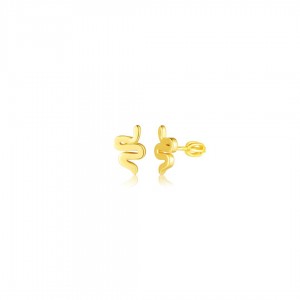 Kolczyki srebrne pozłacane zakręcane - wąż