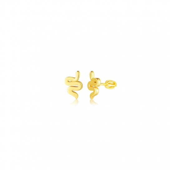Kolczyki srebrne pozłacane zakręcane - wąż