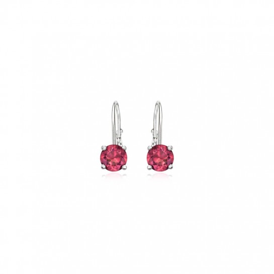Kolczyki srebrne pr. 925 jasnoczerwone cyrkonie