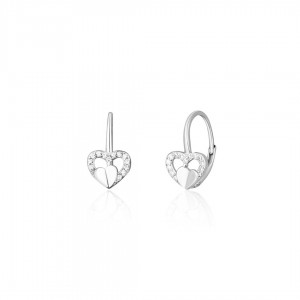 Kolczyki srebrne pr. 925 serduszka z cyrkoniami