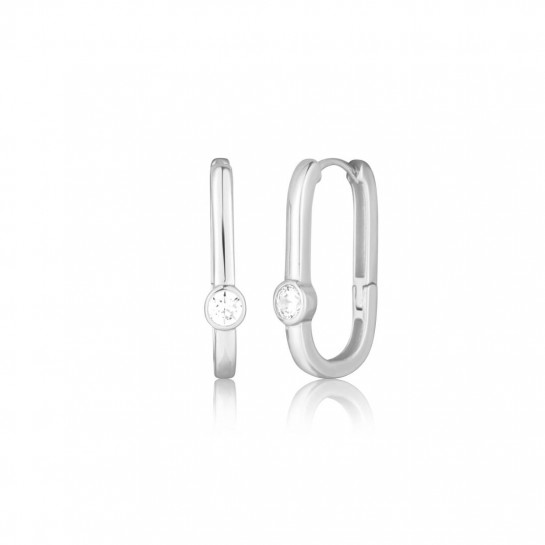 Kolczyki srebrne pr. 925 z cyrkoniami - owalne ogniwa 25 mm